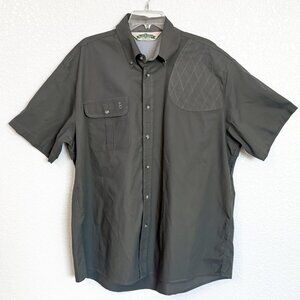 Bob Allen Short Sleeve Vented Shirt Men's XL Army Green Shooting Hunting Left-ha